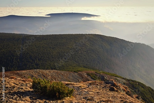 Snezka, the highest mountain of Czech Republic, Giant Mountains - Krkonose National Park, Czech Republic and Poland - Europe. photo