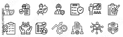 work safety icons set in vector