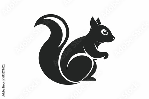 Minimalist Squirrel Silhouette Vector – Modern Animal Icon for Logos and Design. squirrel