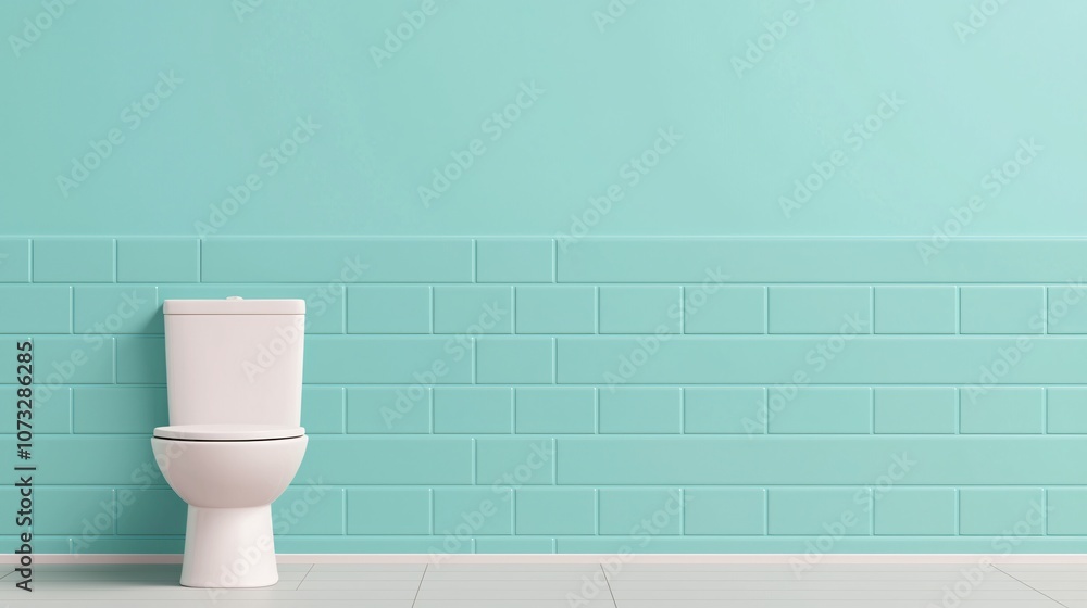 A minimalist bathroom featuring a white toilet against a light teal wall, emphasizing a clean and modern design. A minimalist bathroom featuring a white toilet against a light teal wall, emphasizing a clean and modern design.