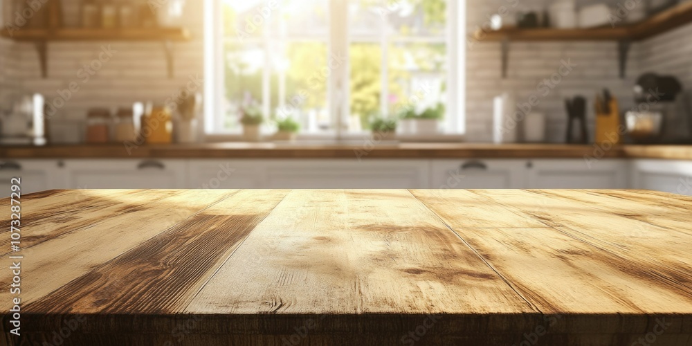 Modern Kitchen Interior with Wooden Island Modern Kitchen Interior with Wooden Island