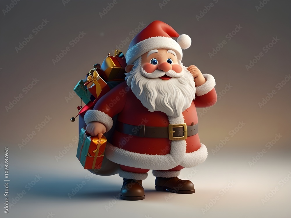 Obraz premium santa claus with christmas tree