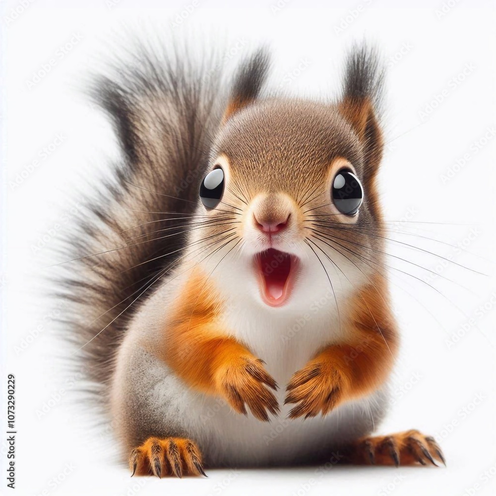 Obraz premium Erschrockenes Eichhörnchen