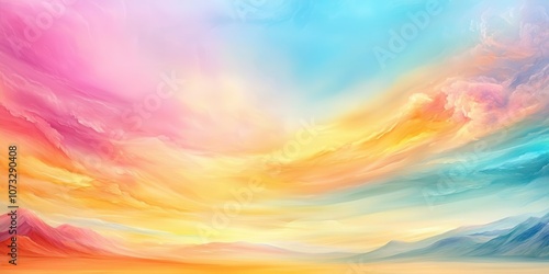 Soft pastel sky over mountains, tranquil scene representing positivity and inner peace