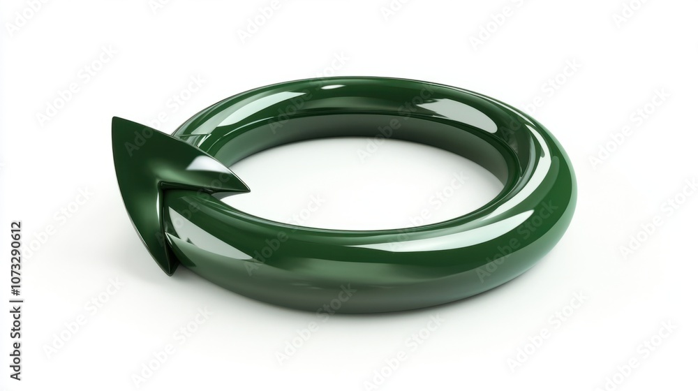 arrow loop in green, isolated on white background arrow loop in green, isolated on white background