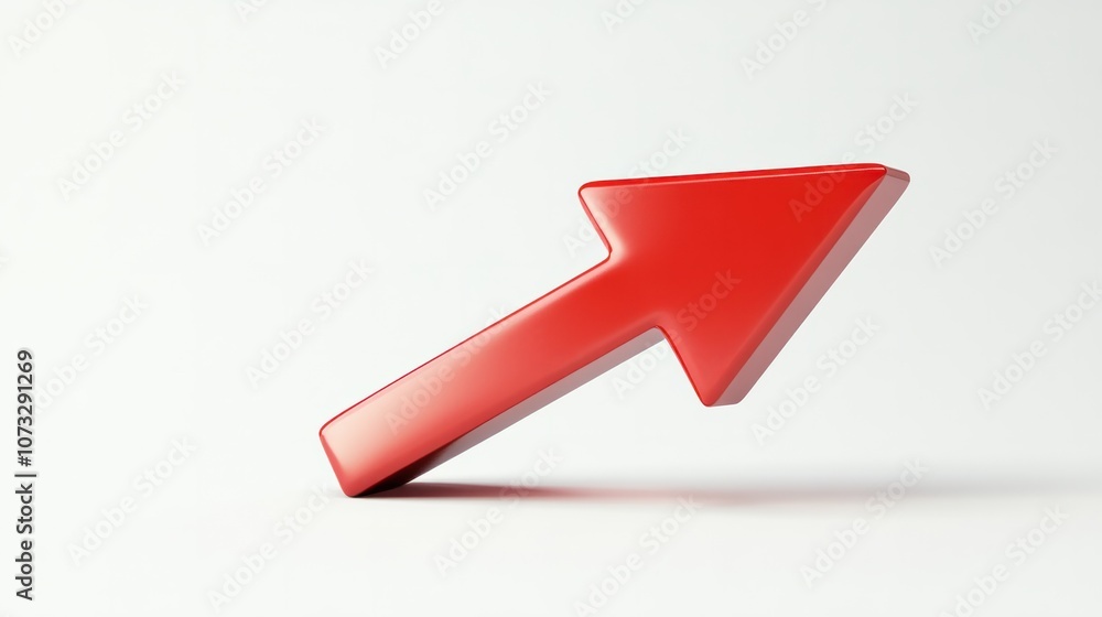 red arrow pointing downward, isolated on white, showing loss or decrease