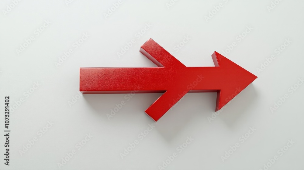 Obraz premium red arrow pointing left, isolated on white background, for reversing direction