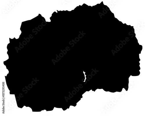 silhouette map of north macedonia