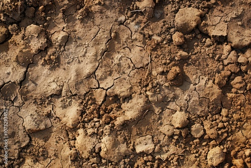 Photo of Brown soil dirt surface. Background texture for backdrops or mapping