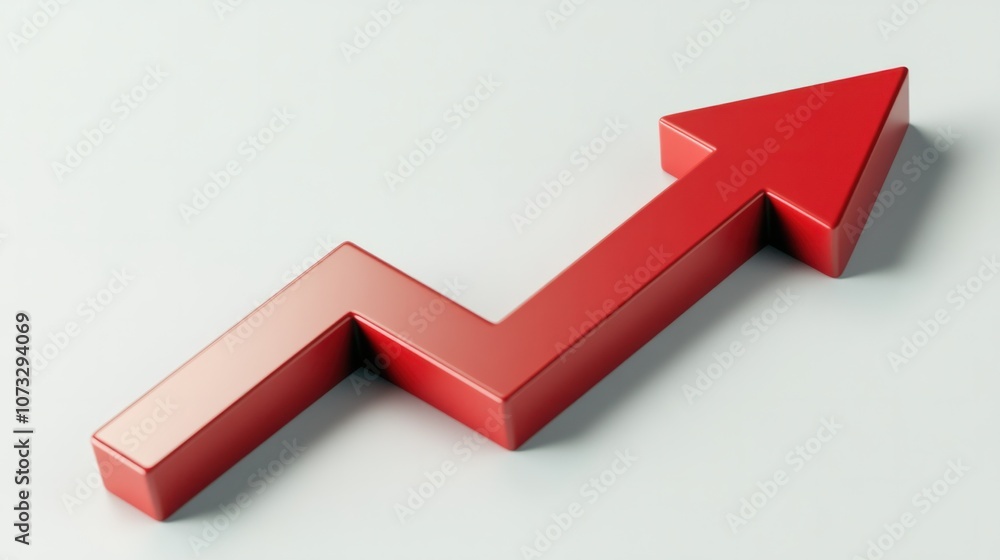 Red arrow pointing diagonally down, isolated on white, representing decrease Red arrow pointing diagonally down, isolated on white, representing decrease