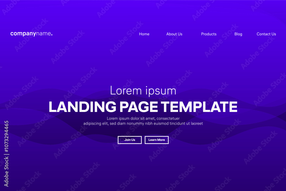 Obraz premium Abstract modern technology Landing page template, flowing line digital technology, smooth particle wave, big data techno design concept background wallpaper, Annual reports, flyer, poster, cover. EPS 