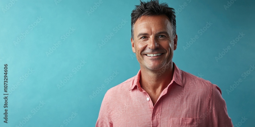 Man with Short Hair Posing for Portrait Man with Short Hair Posing for Portrait