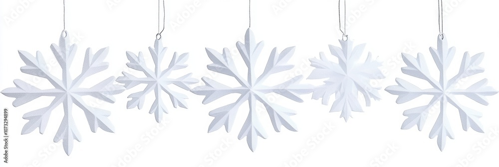 Delicate Snowflake Decorations Adding Festive Charm to a Winter Wonderland Atmosphere Indoors Delicate Snowflake Decorations Adding Festive Charm to a Winter Wonderland Atmosphere Indoors