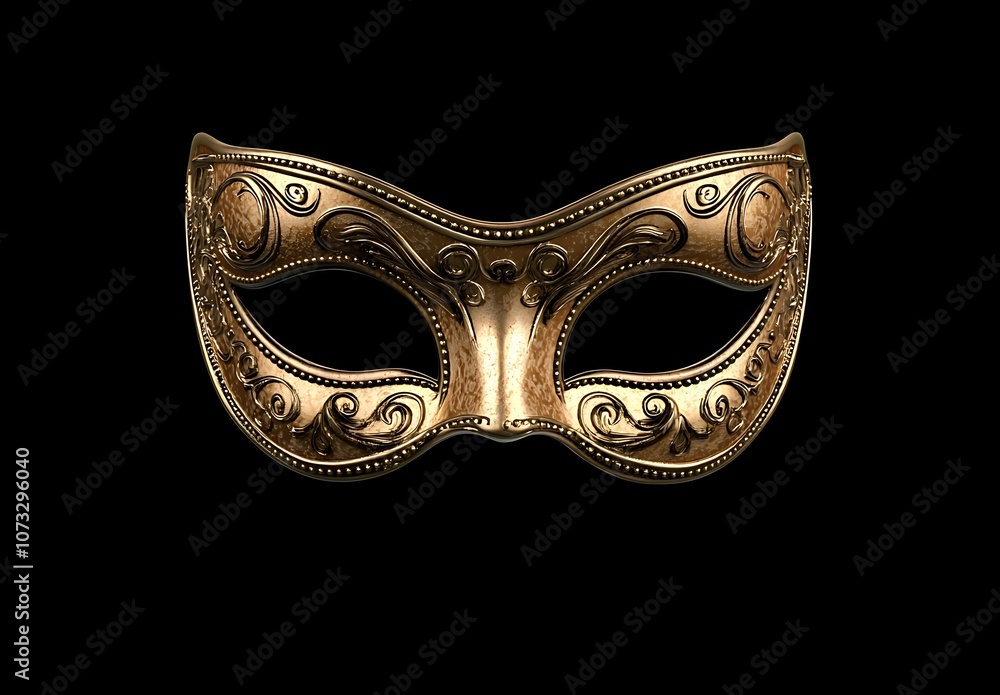Gold carnival mask on a black background Gold carnival mask on a black background