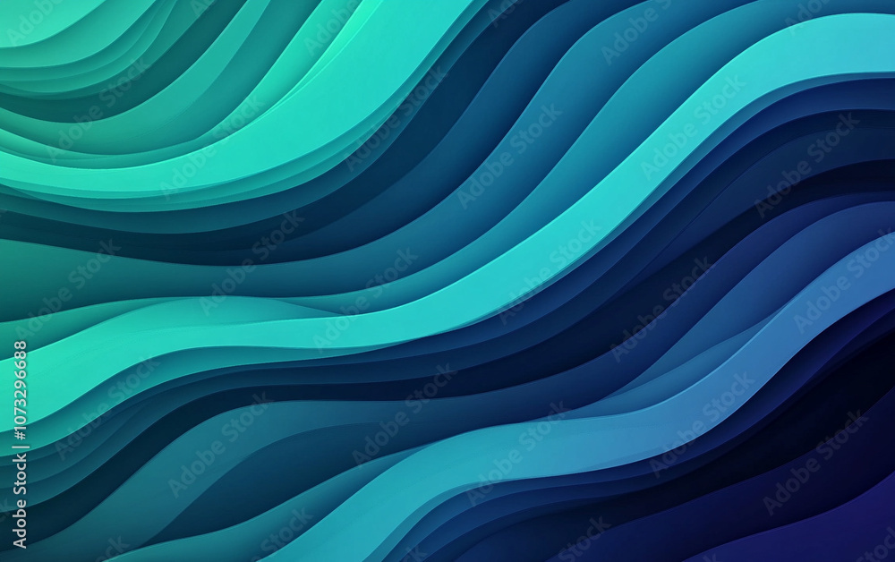 Abstract wavy lines create a vibrant and dynamic visual experience in cool tones.