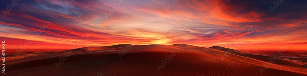 saharan sunset, undulating sand ridges, fiery horizon, seamless desert expanse, subtle cloud wisps, dramatic lighting, digital painting saharan sunset, undulating sand ridges, fiery horizon, seamless desert expanse, subtle cloud wisps, dramatic lighting, digital painting