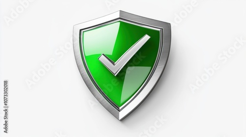 Silver and green shield with a prominent checkmark, isolated on white for security themes Free Download Silver and green shield with a prominent checkmark, isolated on white for security themes - GFXLoad