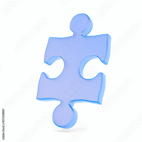 Glass puzzle on white backg...