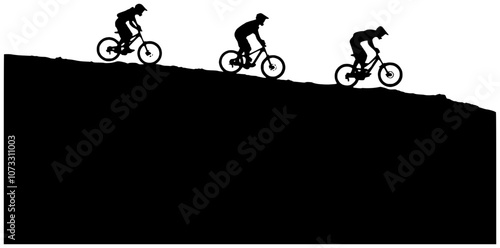 hiking illustration nature silhouette mountain logo travel icon adventure outline hill bike trekking people outdoor summer hiker person tourist shape with vector graphic background