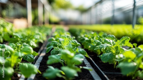 CO2 enrichment in greenhouse farming, showcasing enhanced agricultural productivity, stock photos, photo