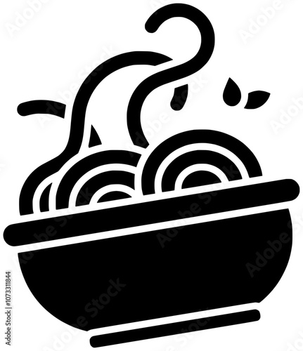 food illustration bowl silhouette meal logo noodles icon delicious outline fresh tasty pasta cuisine fried asian spicy ring rings shape and vector graphic background