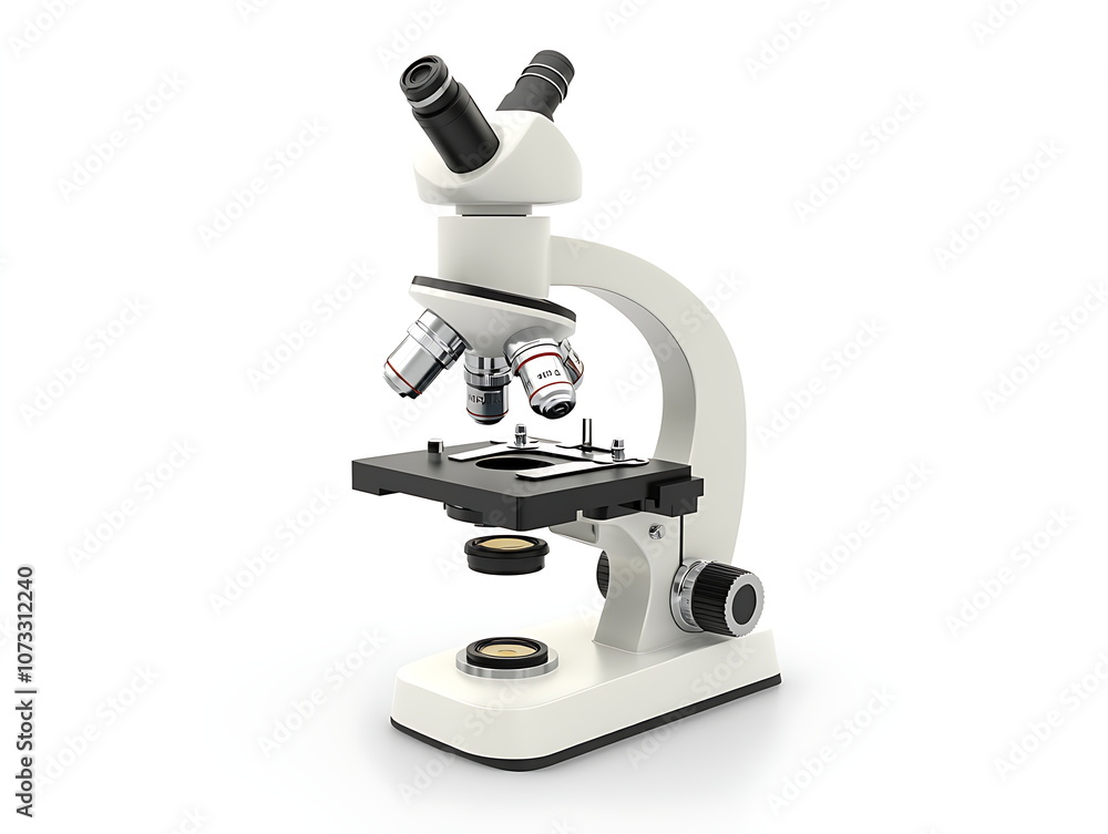 3D rendering of a microscope isolated 3D rendering of a microscope isolated