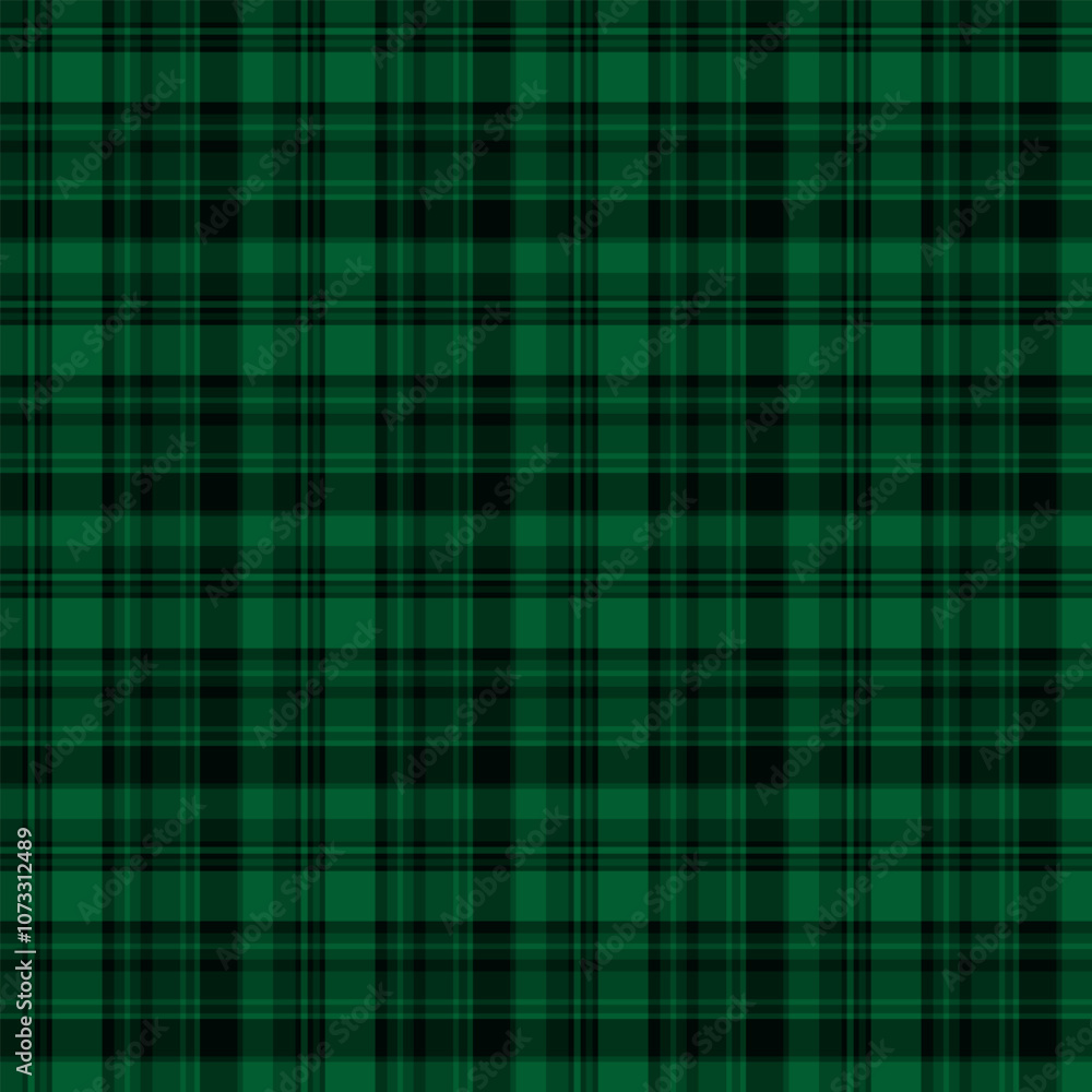 Fototapeta premium Plaid repeat pattern.Checkered tartan gingham seamless pattern in green. Geometric graphic vector illustration background design for fabric and print.