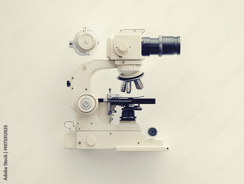 Fototapeta premium 3D rendering of a microscope isolated
