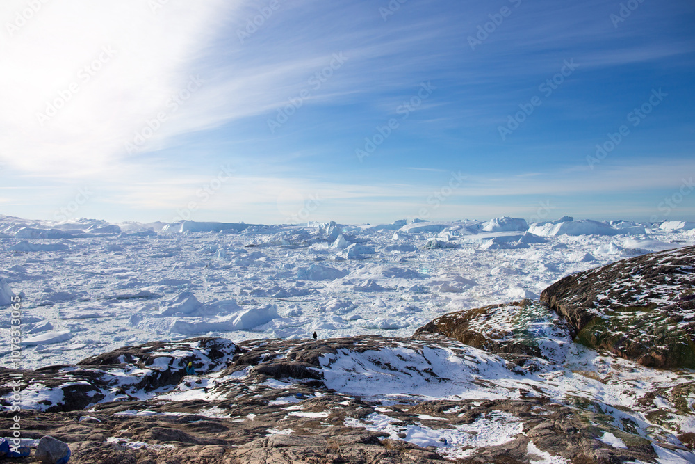 Icebergs and frigid scenery in Greenland, Arctic Icebergs and frigid scenery in Greenland, Arctic