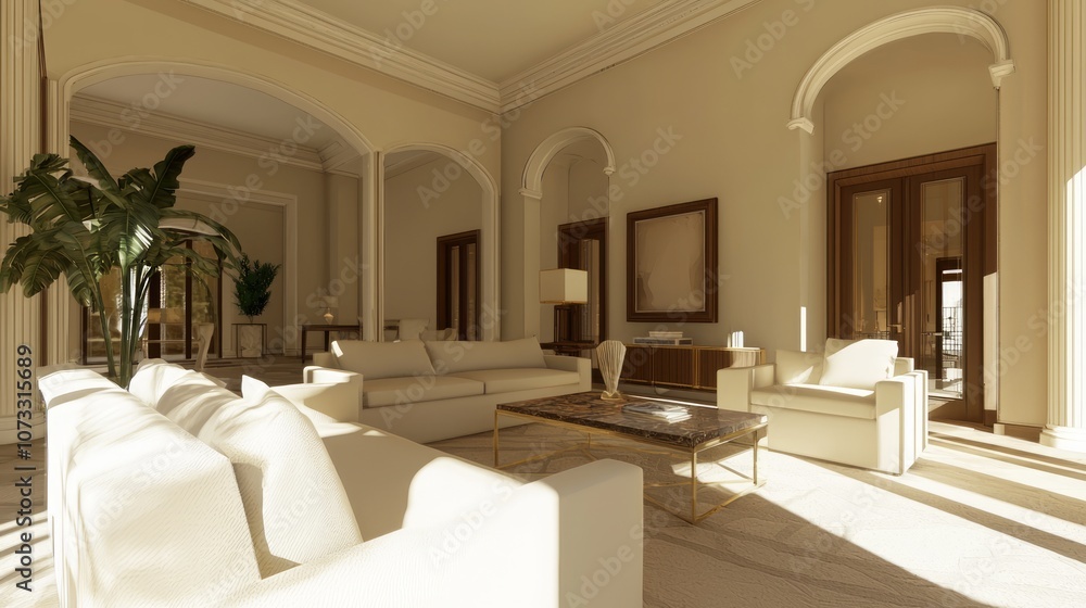 Modern Spanish Style Family Room with Comfortable Seating and Warm Accents Modern Spanish Style Family Room with Comfortable Seating and Warm Accents