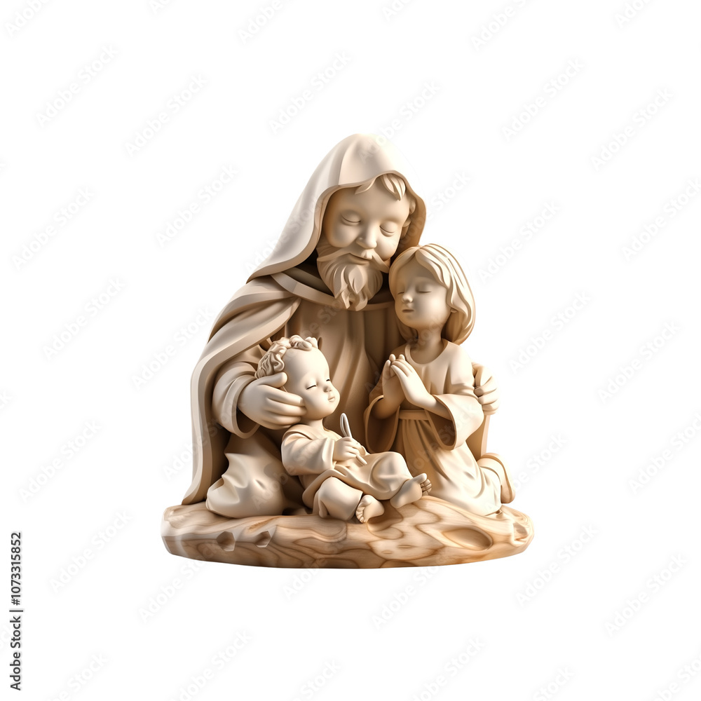 Nativity scene, 100% white background, 3d model, no outline, no Nativity scene, 100% white background, 3d model, no outline, no