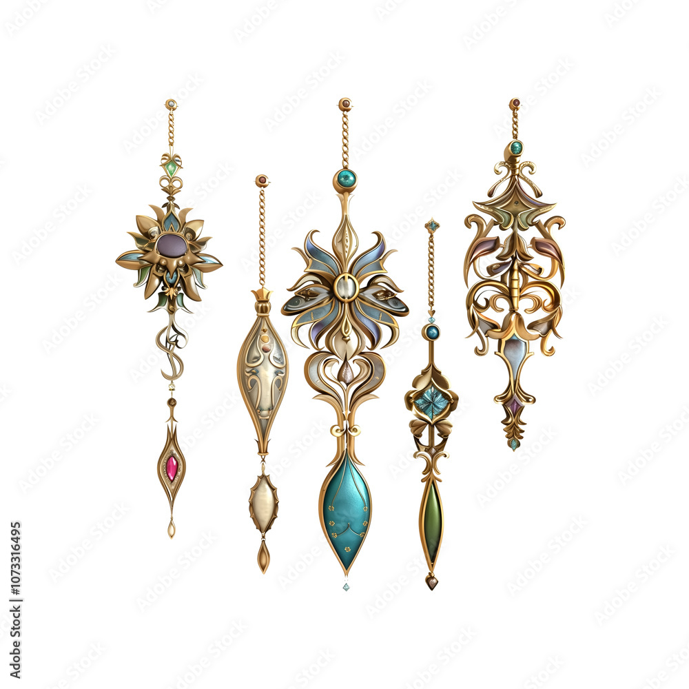 Ornaments , 100% white background, 3d model, no outline, no shad Ornaments , 100% white background, 3d model, no outline, no shad