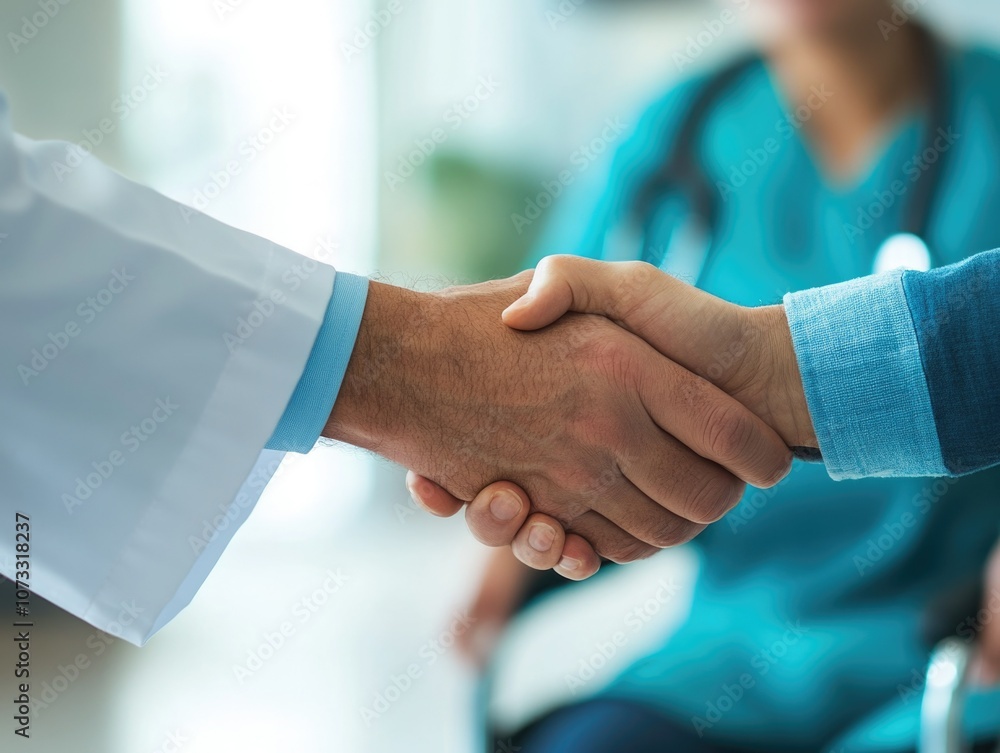 Handshake between medical professionals