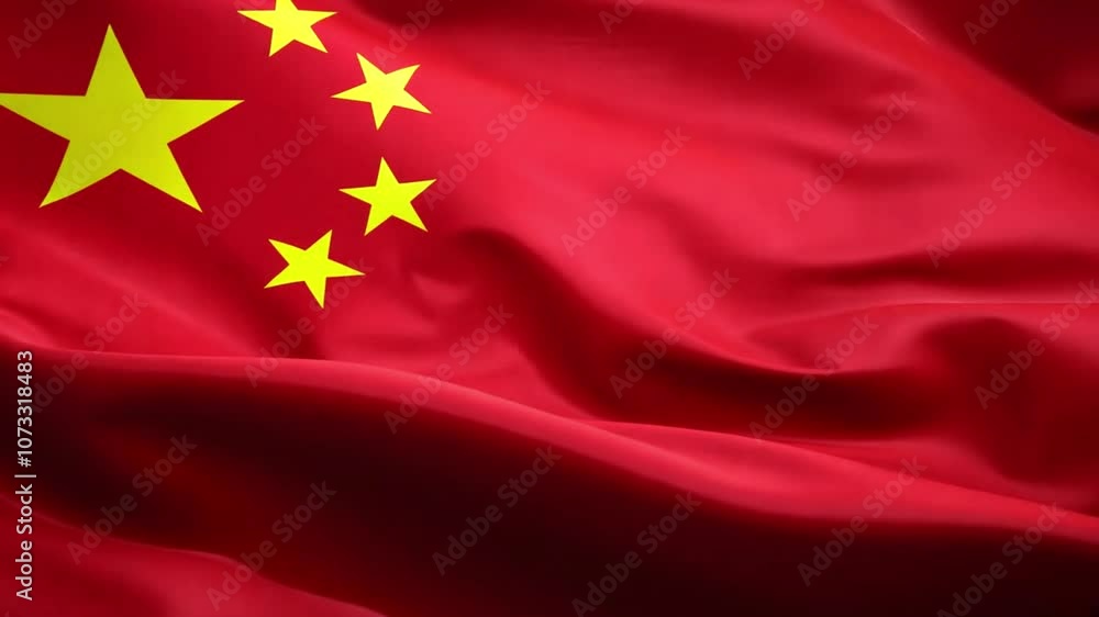 Flag of China A 3D illustration of the national flag of the People's Republic of China (Five-star Red Flag) waving, seamless animated background 4k video Flag of China A 3D illustration of the national flag of the People's Republic of China (Five-star Red Flag) waving, seamless animated background 4k video