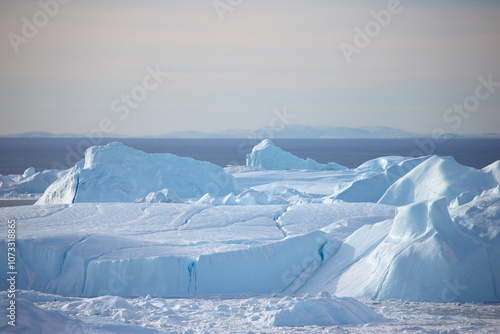 Icebergs and frigid scenery in Greenland, Arctic