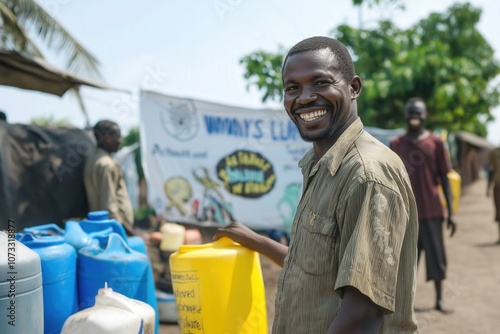 the problem of shortage of drinking water in remote communities in Africa photo