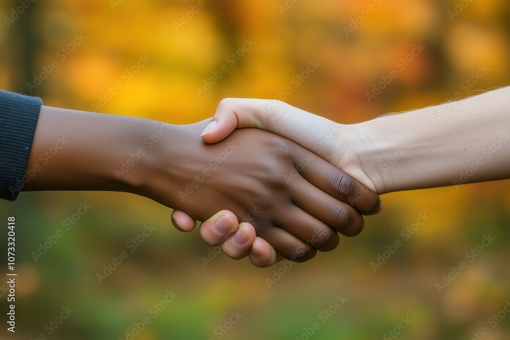 A strong handshake between people of different ethnicities, symbolizing solidarity in human rights efforts A strong handshake between people of different ethnicities, symbolizing solidarity in human rights efforts
