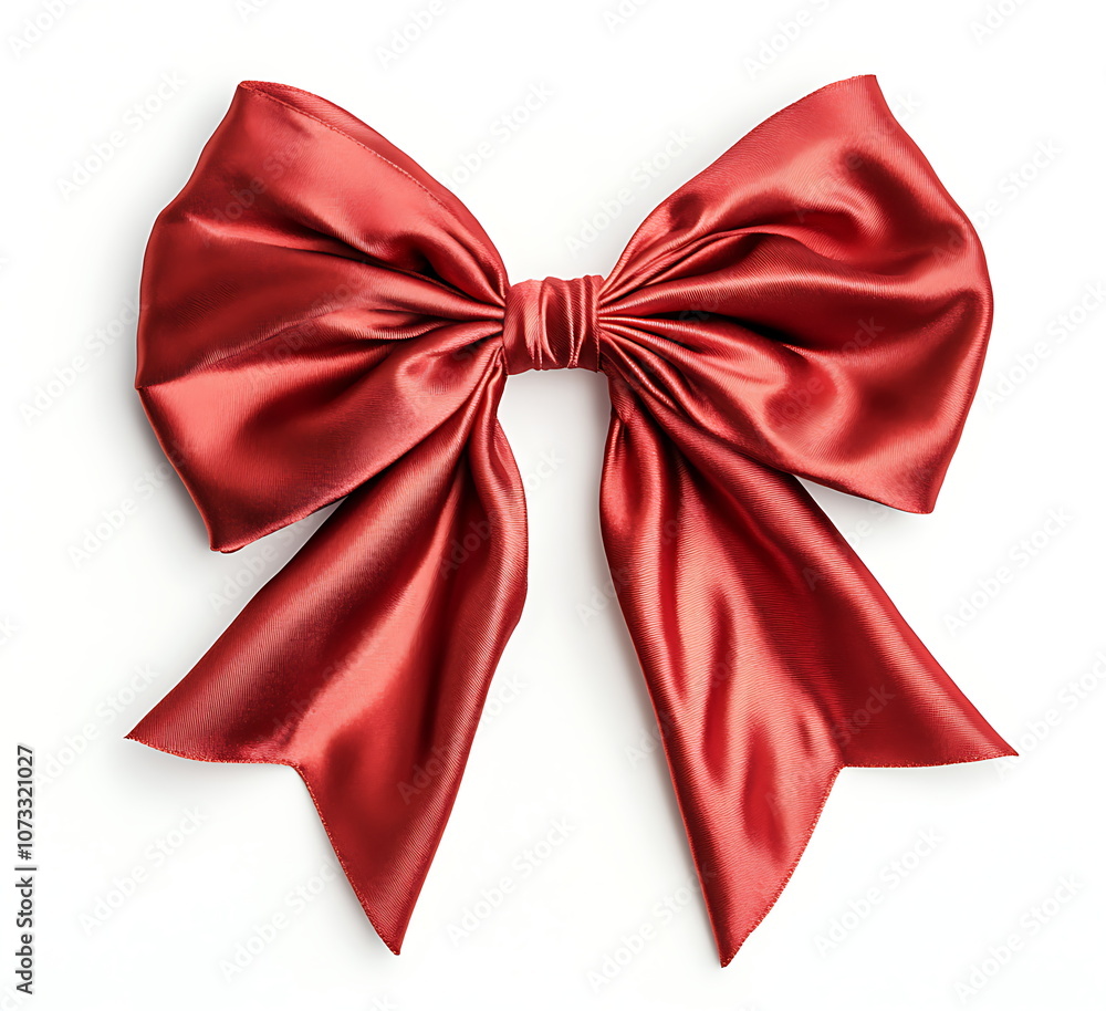 A red bow made of satin ribbon isolated A red bow made of satin ribbon isolated