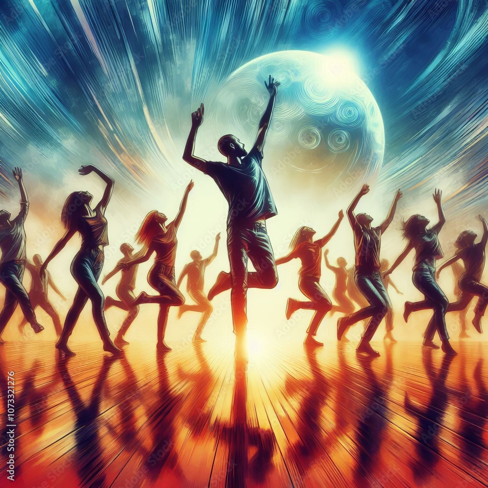 Dancing People moving their bodies freely and expressing themsel Dancing People moving their bodies freely and expressing themsel