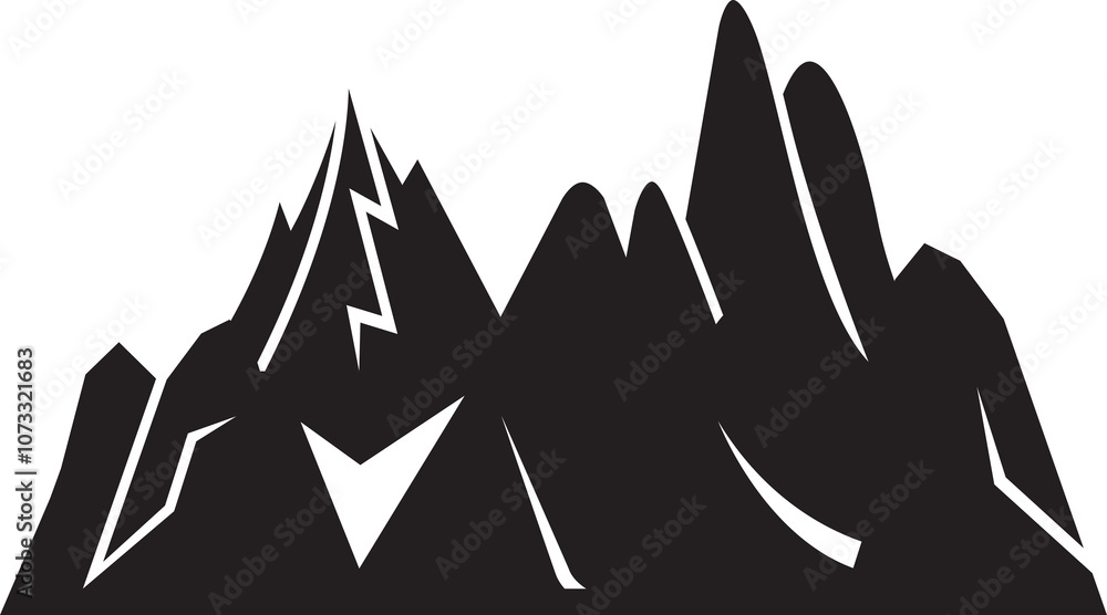 Obraz premium Mountain Range Silhouette Illustration
