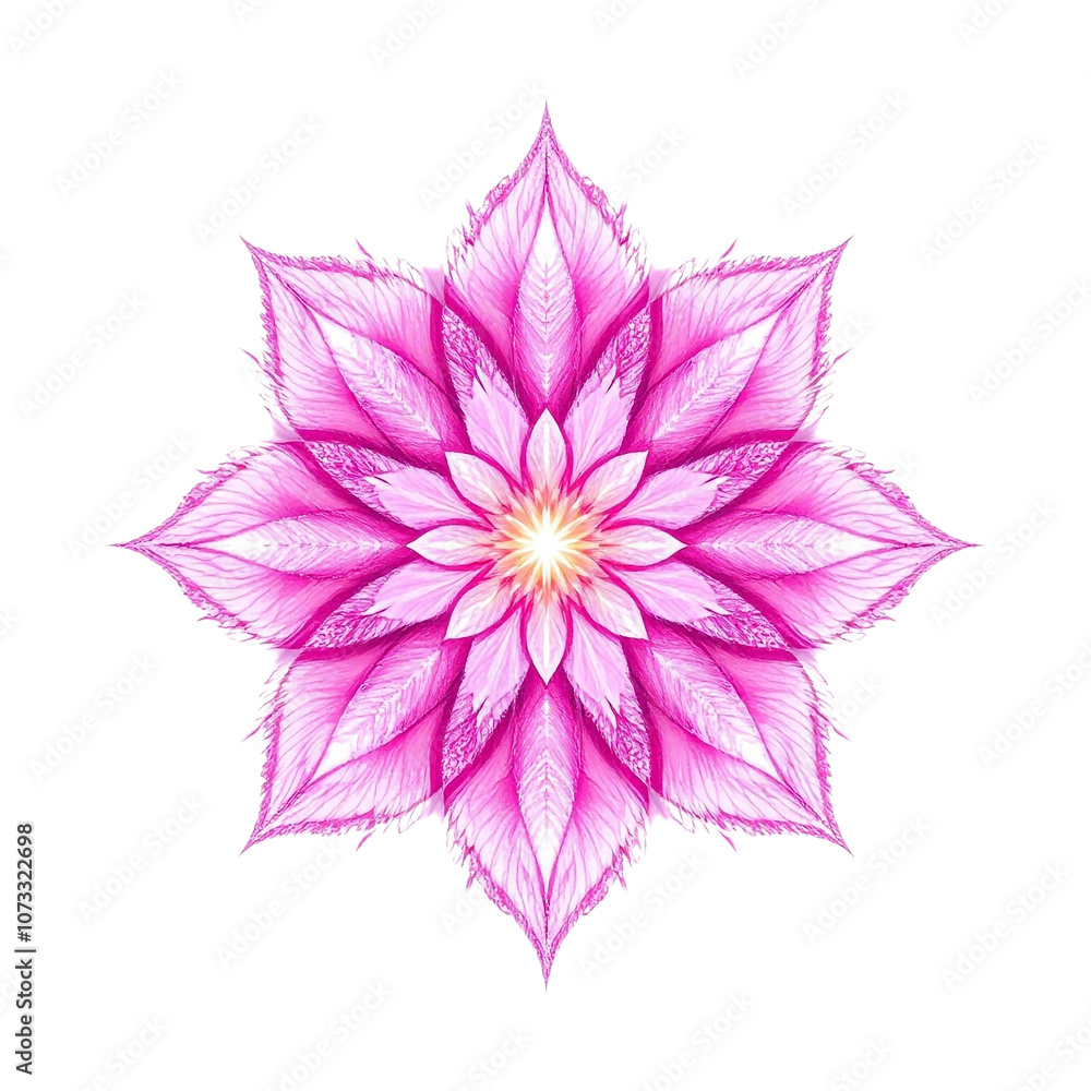Fototapeta premium pink dahlia isolated on white background, 3d Pink Flower isolated on transparent background, png file