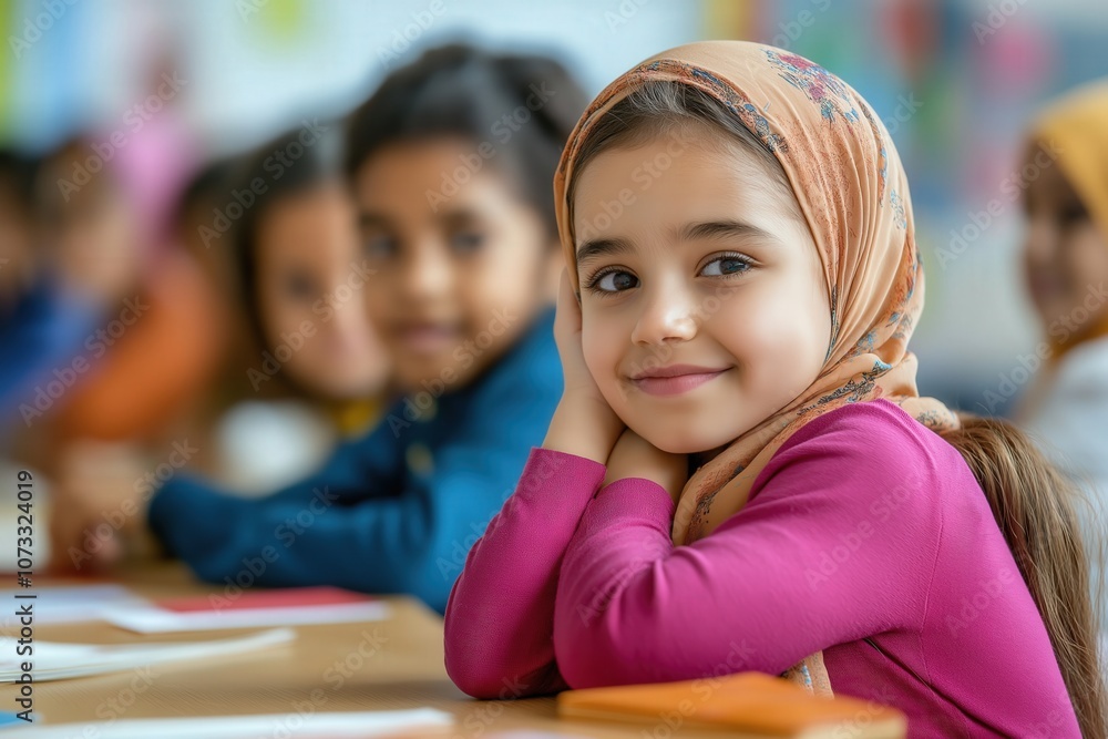 Children from different cultures learning together in a classroom, highlighting the right to education Children from different cultures learning together in a classroom, highlighting the right to education