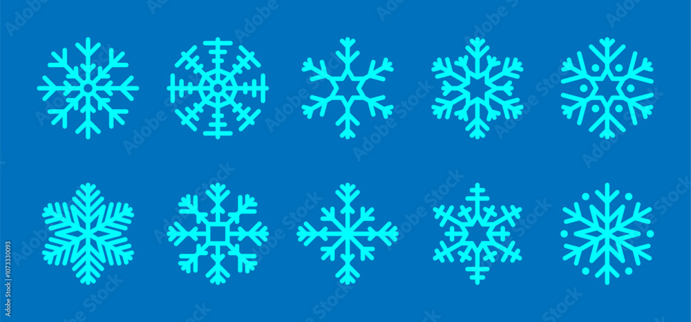 Collection of Christmas-themed snowflake vector designs. Includes various white snowflake icons, perfect for winter and holiday templates. Collection of Christmas-themed snowflake vector designs. Includes various white snowflake icons, perfect for winter and holiday templates.