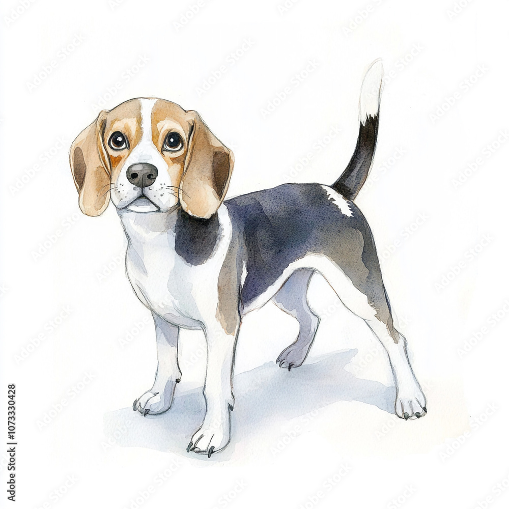 Beagle Dog Watercolor Clip Art: Cute and Creepy A4 Dog Illustration Beagle Dog Watercolor Clip Art: Cute and Creepy A4 Dog Illustration