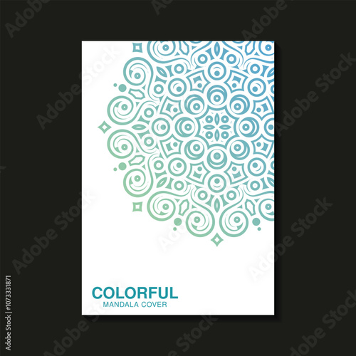 colorful mandala cover design template