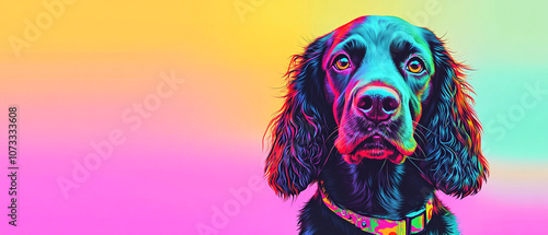 Boykin Spaniel Dog in Action: Close-up Vector Illustration of Cool and Energetic Canine