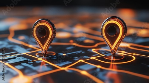 Wallpaper Mural Digital map showcasing innovative GPS technology.  Torontodigital.ca