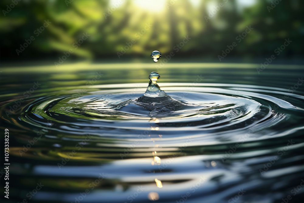 Wasserwellen aus einem Wassertropfen als Hintergrund Wasserwellen aus einem Wassertropfen als Hintergrund