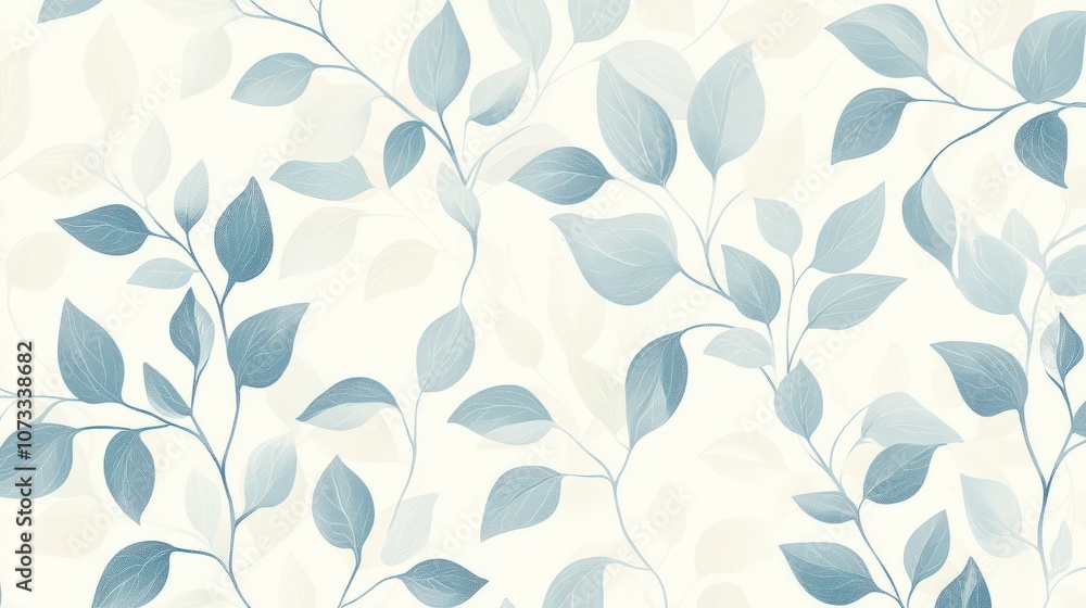 A subtle floral seamless pattern with delicate leaves and vines in light pastels, creating a soothing and elegant background ideal for textiles, stationery, or home decor A subtle floral seamless pattern with delicate leaves and vines in light pastels, creating a soothing and elegant background ideal for textiles, stationery, or home decor