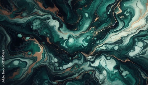 Emerald Green Marble texture with Light gold Veins 